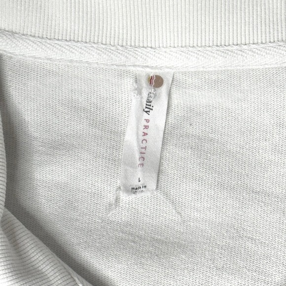 Daily Practice by Anthropologie White 1/4 Zip Cropped Sweatshirt Size L - Picture 5 of 7